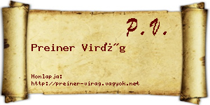 Preiner Virág névjegykártya